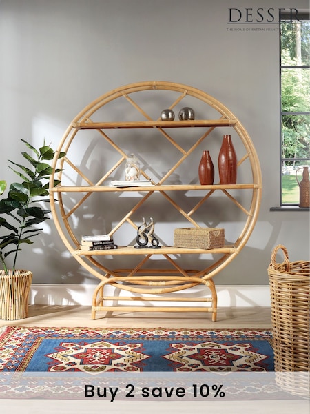 Desser Natural Large Rattan Etagere Bookshelf (N96960) | £350