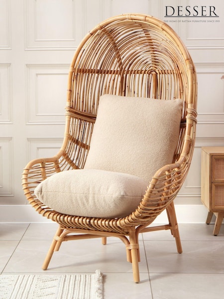 Desser Jasper Beige Loft Wicker Rattan Chair (N96966) | £450