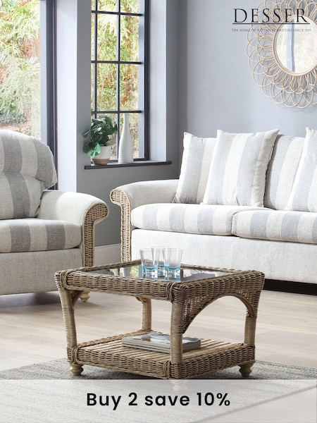 Desser Natural Samford Conservatory Glass Top Coffee Table (N96967) | £235