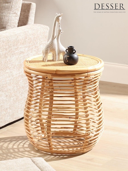 Desser Natural Royal Wicker Rattan Lamp Table (N96975) | £200