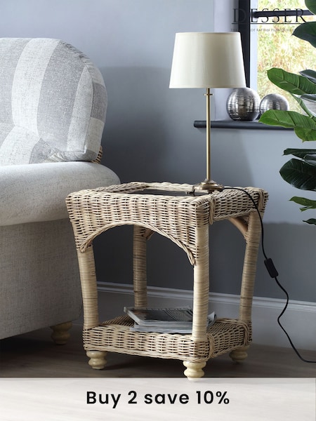 Desser Natural Samford Conservatory Glass Top Lamp Table (N97001) | £210
