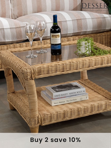 Desser Brown Seville Conservatory Glass Top Coffee Table (N97010) | £225
