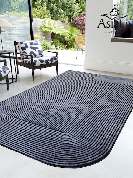 Asiatic Rugs Black Navy Kuza Shape Rug (N97094) | £139 - £399