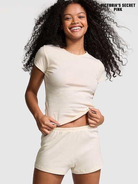 Victoria's Secret PINK White Shell Cotton Pyjama Shorts (N97462) | £20