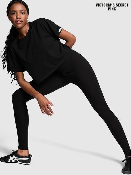 Victoria's Secret PINK Black Cotton Leggings (N97485) | £29