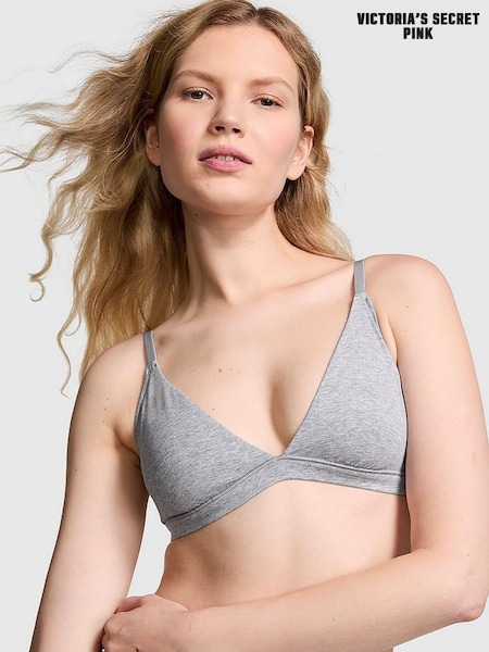Victoria's Secret PINK Grey Heather Cotton Triangle Bralette (N97490) | £19