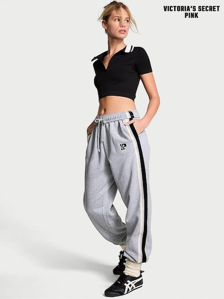 Victoria's Secret PINK Grey Heather Cuffed Fleece Joggers (N97497) | £39