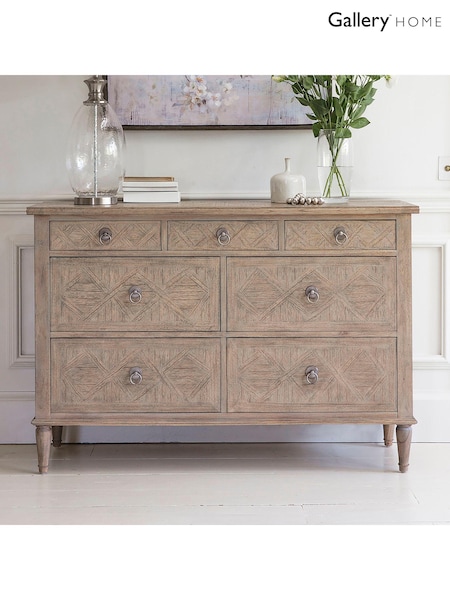 Gallery Home Natural Wood Mustique 7 Drawer Chest (N97798) | £1,185