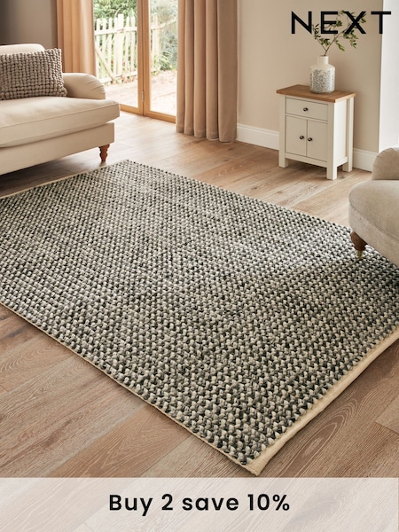 Charcoal Grey Knit Effect Rug (N97855) | £110 - £290