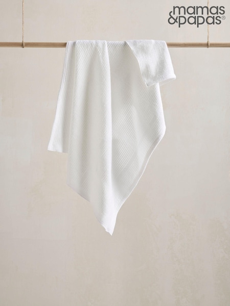 Mamas & Papas White Small Cellular 100% Cotton Blanket (N98182) | £15