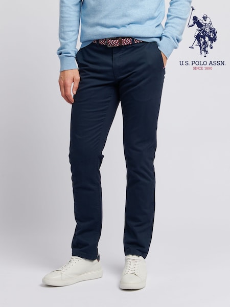 U.S. Polo Assn. Blue Mens Classic Chinos Trousers (N98184) | £65