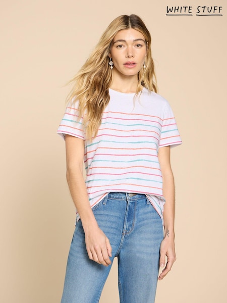 White Stuff White Stripe Abbie T-Shirt (N98212) | £25
