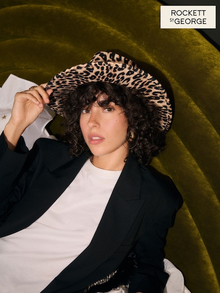 Rockett St George Leopard Print Fedora Animal Hat (N98353) | £22