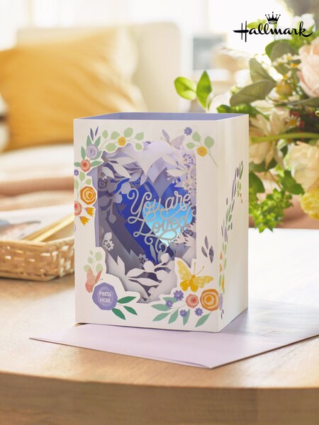 Hallmark Purple and White Mother's Day Card 3D Pop-Up With Light and Music (N98468) | £8.50