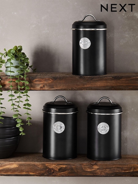 Set of 3 Black Badge Storage Jars (N98820) | £22