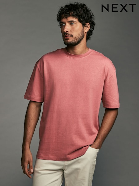 Pink Blush Relaxed Fit Heavyweight T-Shirt (N99100) | £16