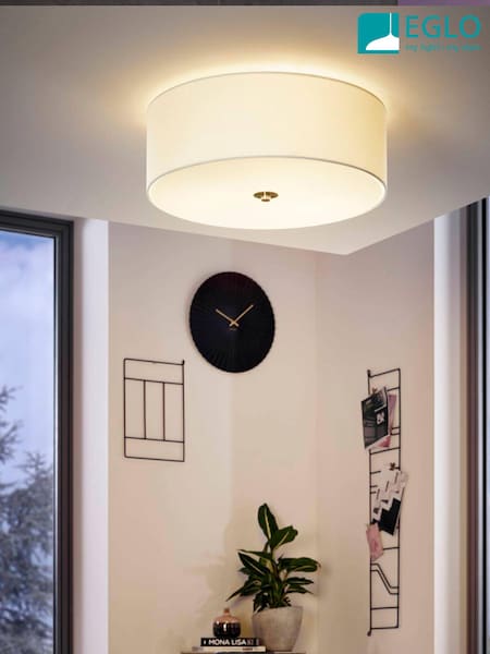 Eglo White Pasteri Fabric Ceiling Light (NV5996) | £95