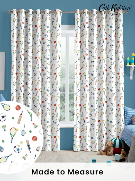 Cath Kidston Multi Kids Sports Made To Measure 100% Cotton Curtains (NWA293) | £82