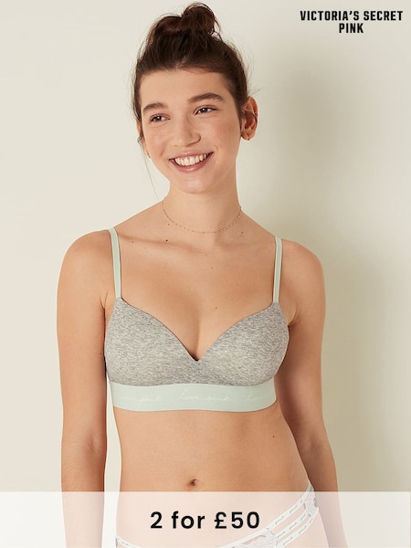 Victoria's Secret PINK Grey Heather Non Wired Push Up Bra (P34274) | £29