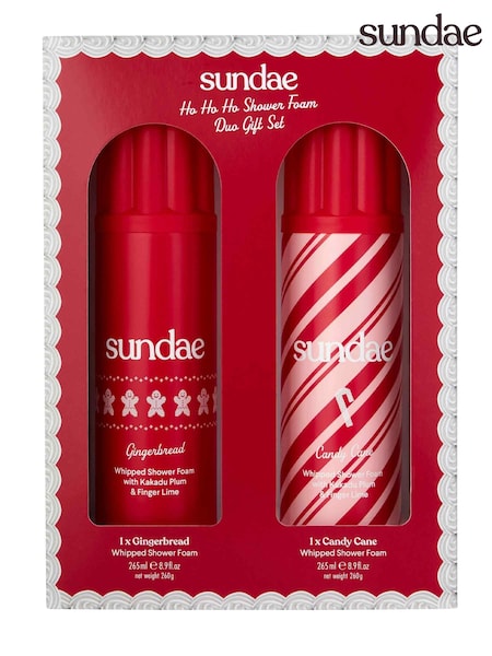 Sundae Ho Ho Ho Gingerbread Candy Cane Duo Shower Foam Gift Set