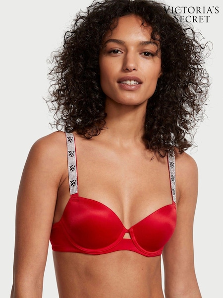 Victoria's Secret Lipstick Red Monogram Shine Strap Demi Bra (P60156) | £59
