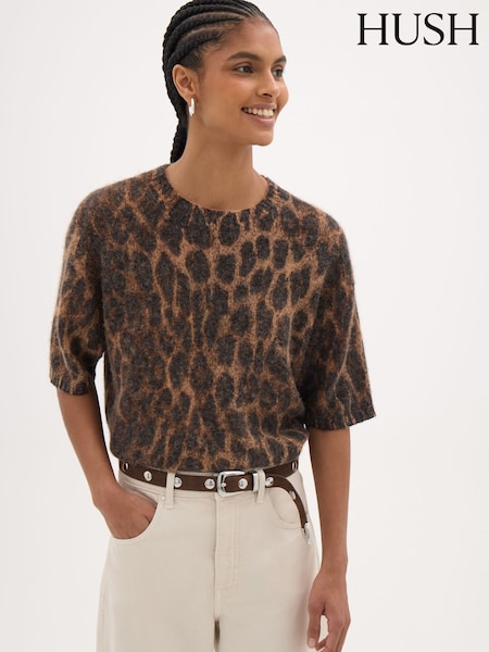 Animal - Hush Maple Leopard Print Knitted T-shirt