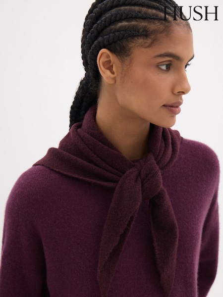 Red - Hush Wool Blend Triangle Scarf