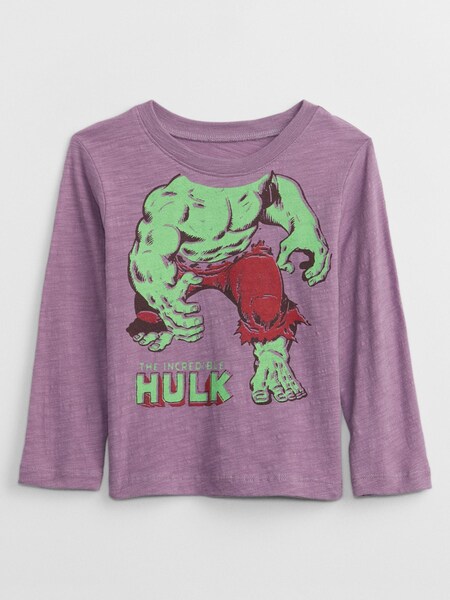 Gap Purple Hulk Long Sleeve Crew Neck Graphic T-Shirt (P80000) | £8