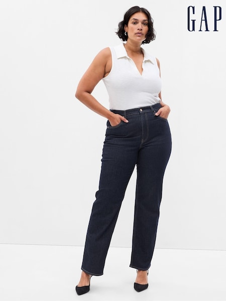 Gap Dark Blue High Waisted Straight 90s Loose Jeans (P96391) | £55