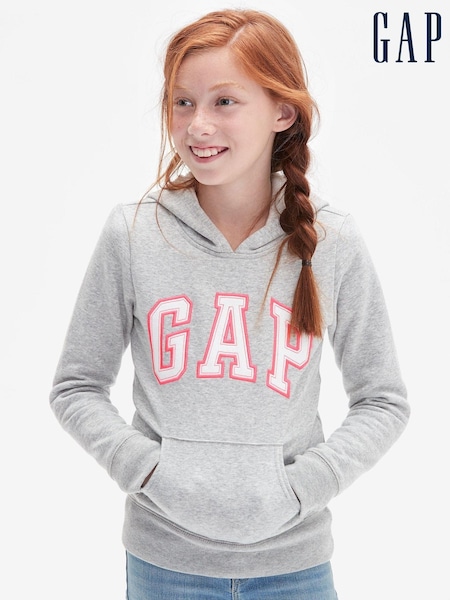Gap Grey/Pink Logo Hoodie (4-13yrs) (Q18284) | £20