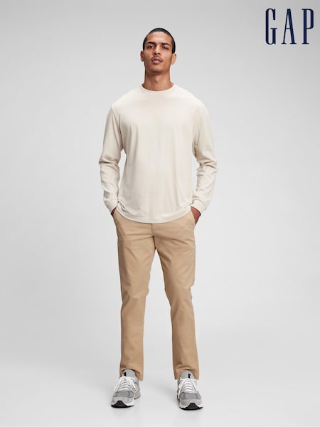 Gap Beige Slim Fit Stretch Essential Chino Trousers (Q25684) | £40