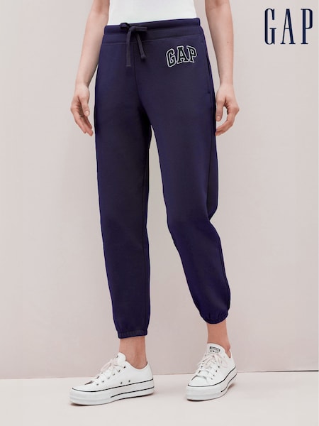 Gap Navy Blue Cuffed Logo Vintage Fleece-Lined Joggers (Q34320) | £30