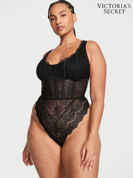 Victoria's Secret Black Lace Bodysuit (Q34980) | £75