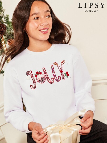 Lipsy White Christmas Sweatshirt (Q35530) | £15 - £19.50