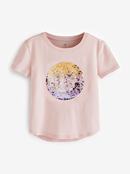 Gap Pink Sequin Graphic Short Sleeve T-Shirt (Q39107) | £2