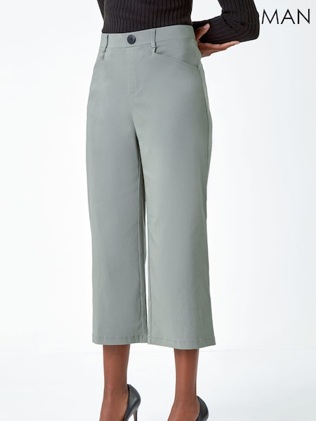 Roman Green Cropped Stretch Culottes (Q45996) | £32
