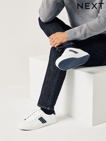 White Side Stripe Trainers (Q46111) | £35