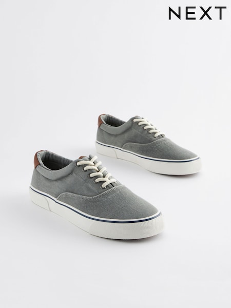 Grey Classic Canvas Pumps (Q46146) | £30