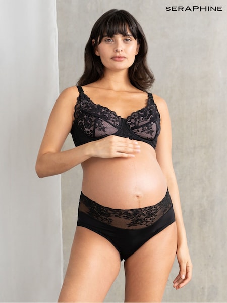 Seraphine Maternity Mid Bump Black Briefs (Q48022) | £12