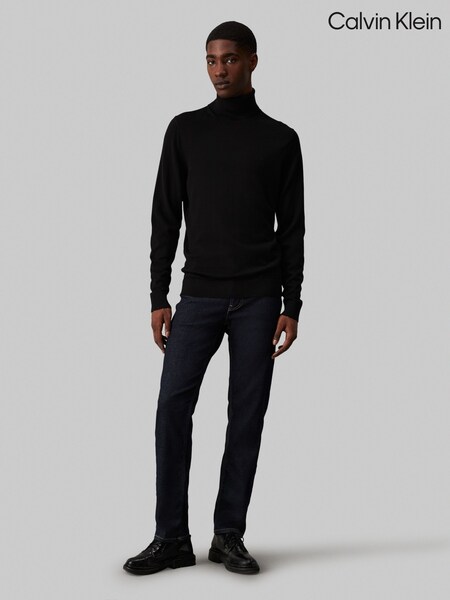 Calvin Klein Black Merino Turtle Neck Jumper (Q48191) | £65