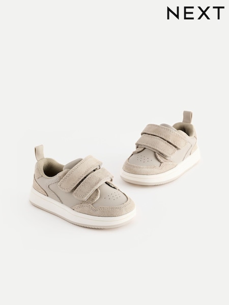 Neutral Wide Fit (G) Baby Touch Fastening Leather First Walker Shoes (Q48301) | £30