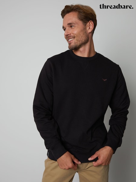Threadbare Black Crew Neck Sweatshirts 3 Pack (Q48440) | £20