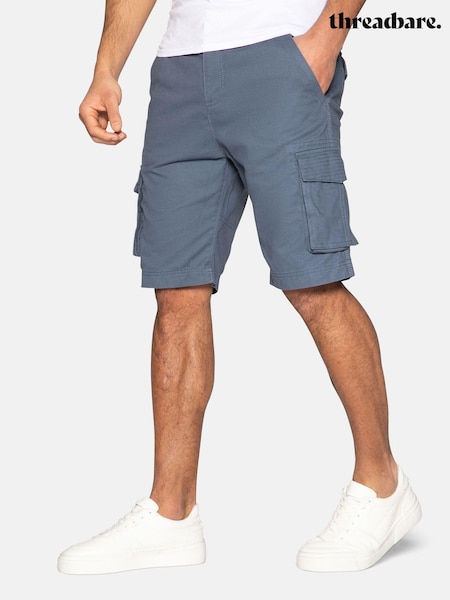 Threadbare Blue 100% Cotton Cargo Shorts (Q48563) | £24