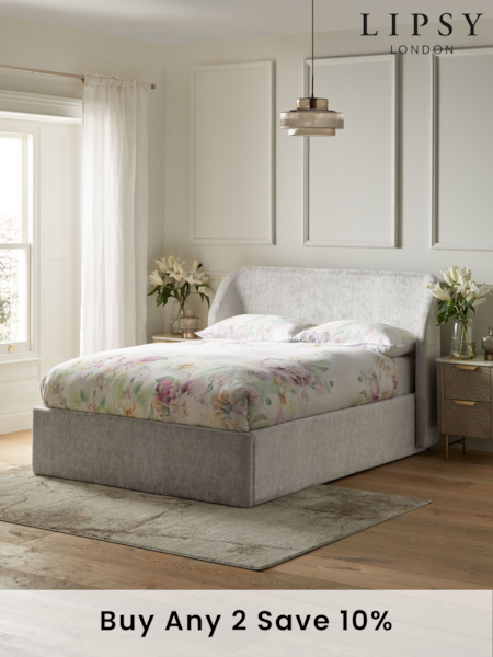 Lipsy Grey Ottoman Peony Bed (Q49006) | £925 - £1,199