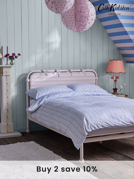 Cath Kidston Pink Upholstered Metal Tie Bed (Q49026) | £399 - £499