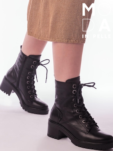 Moda In Pelle Bellzie Lace Up Leather Ankle Boots (Q49271) | £139