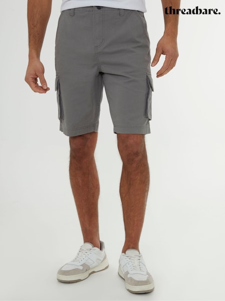 Threadbare Grey 100% Cotton Cargo Shorts (Q49690) | £24