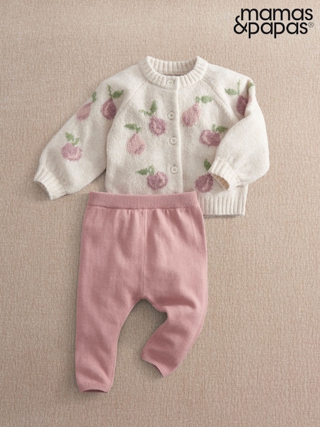 Pink - Mamas & Papas Knit Cardi & Leggings Set 2 Piece