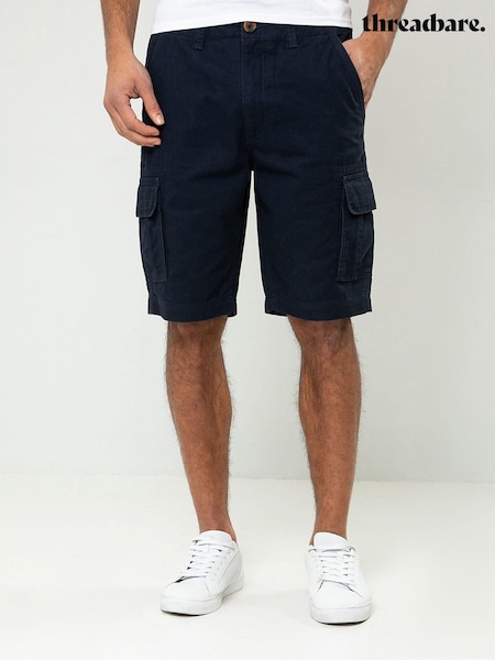 Threadbare Navy 100% Cotton Cargo Shorts (Q51319) | £24
