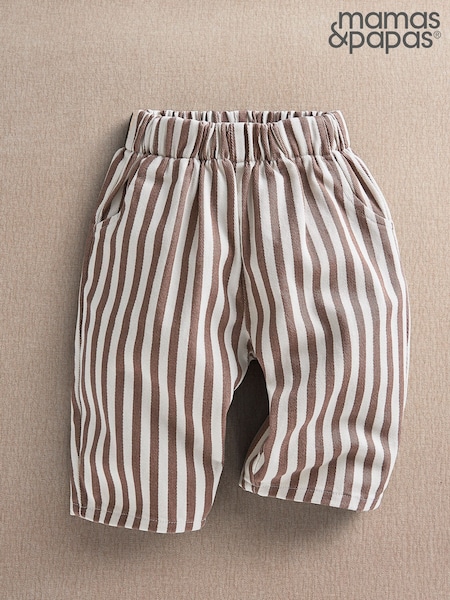 Brown - Mamas & Papas Clay & Cream Stripe Trousers